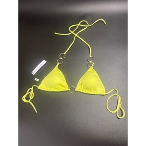 Monica Hansen Beachwear NWT Iconic‎ Bikini Top Rings Daiquiri Green Small